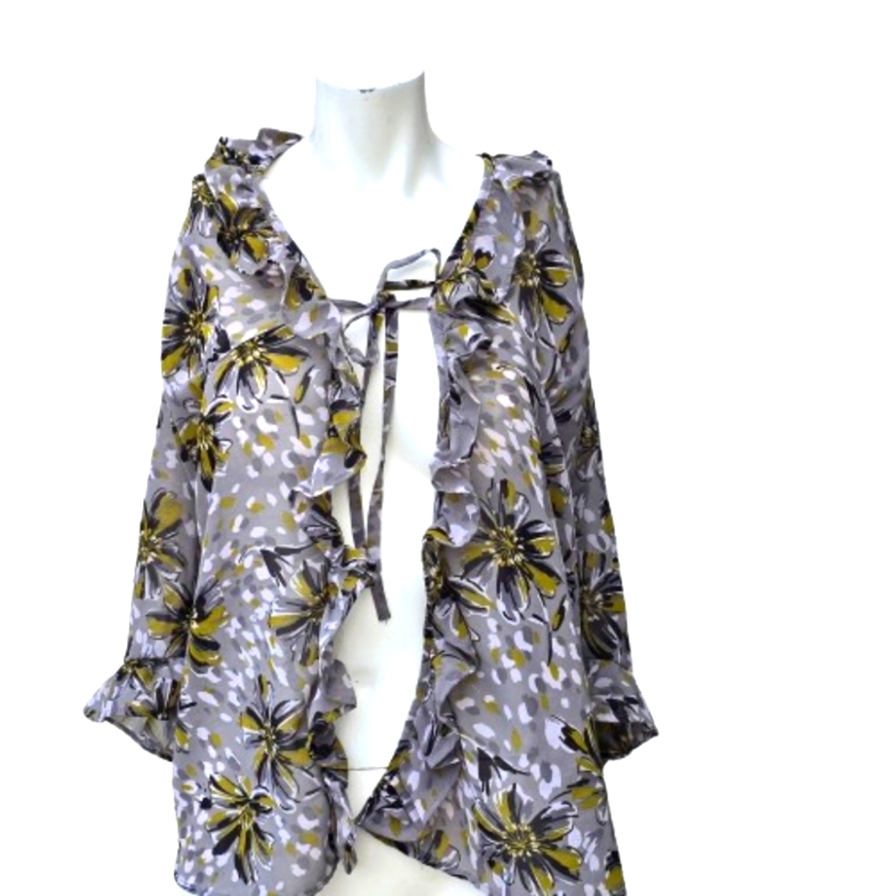 Club Z Collection Floral Ruffle Women's Top Sz 2X